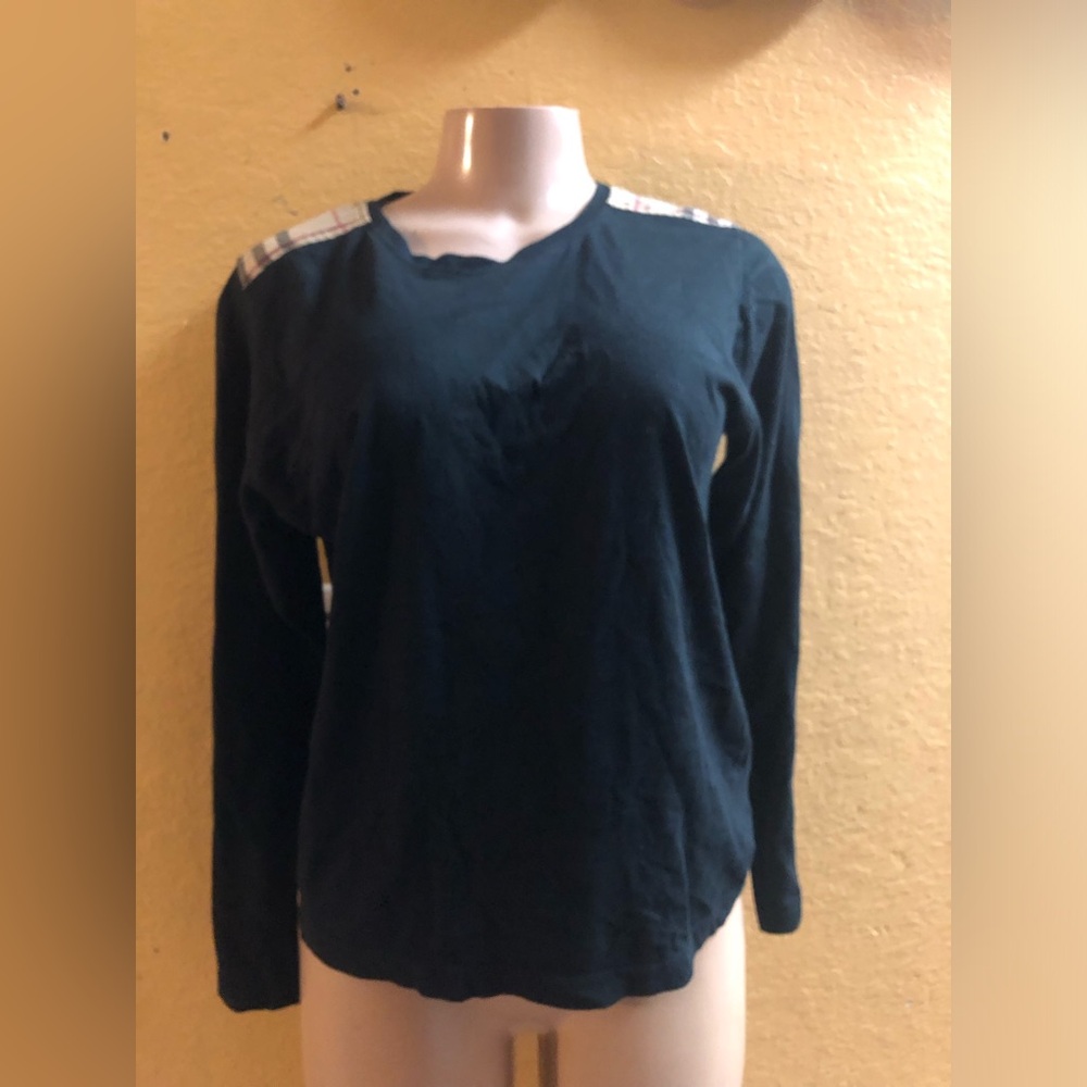 Burberry  Long Sleeve Top with Plaid Accents